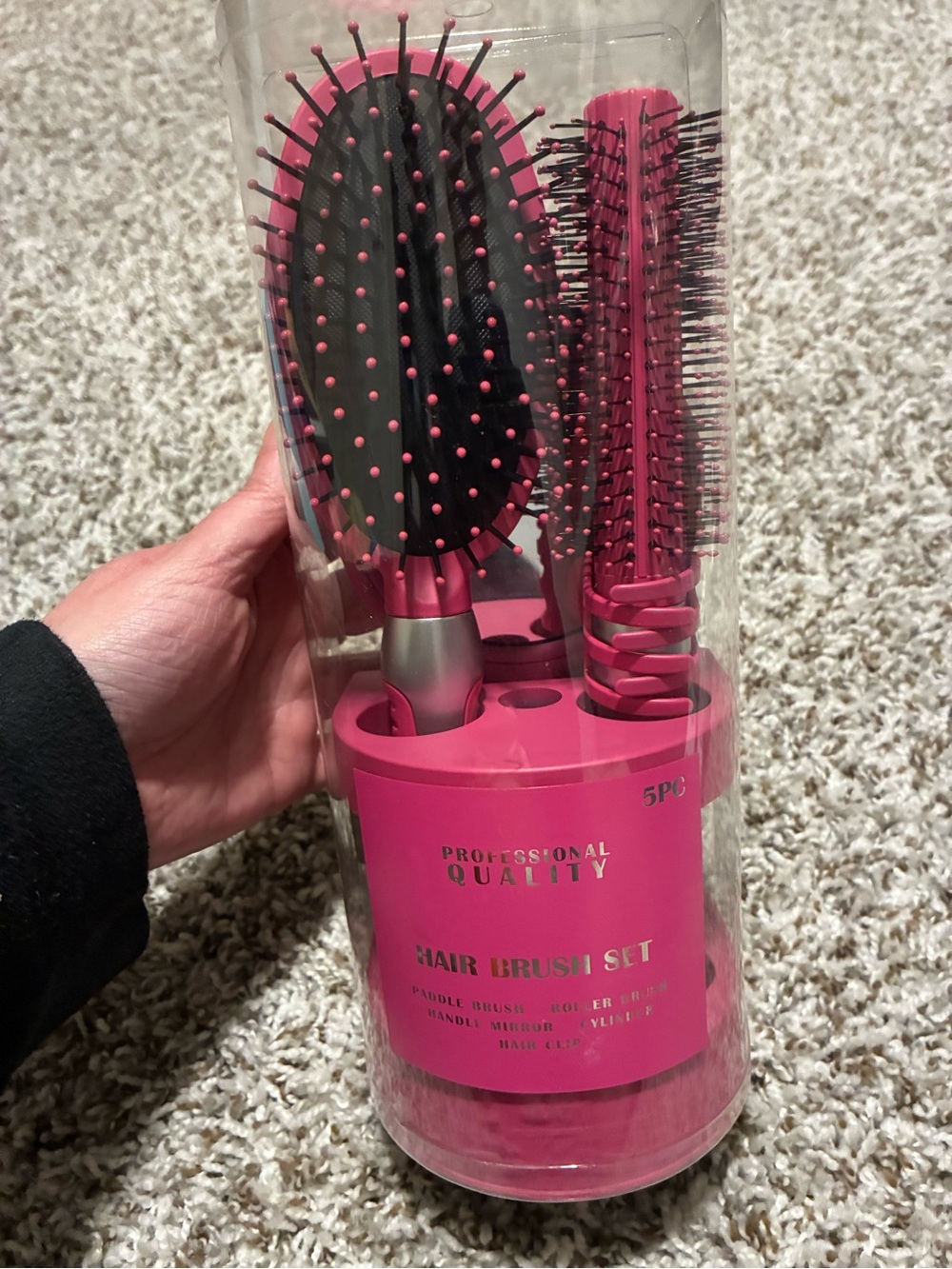 Professional Pink Women’s Hair Brush Set